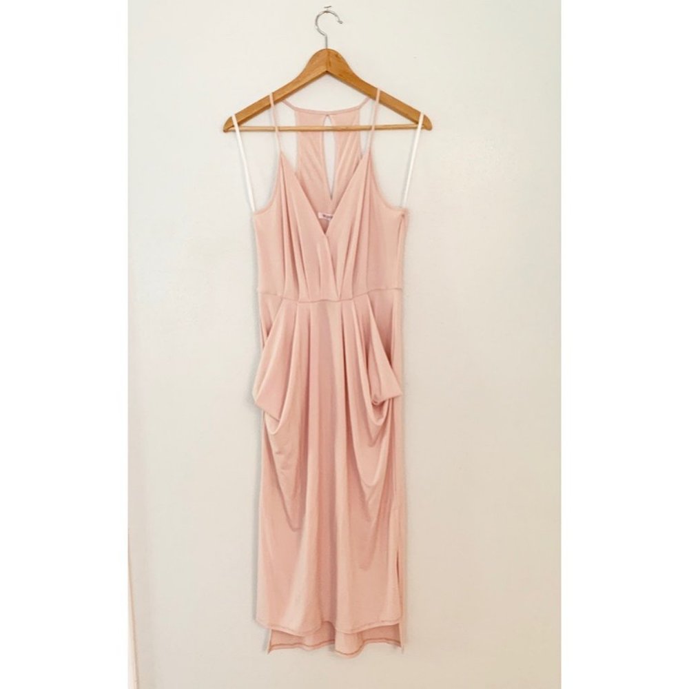 BCBGeneration Drape Pocket Faux Wrap Midi Dress